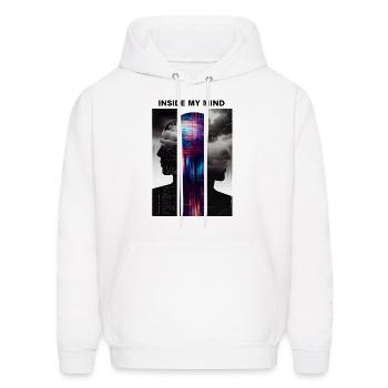 Inside My Mind – Glitch Art Collage Design - Men's Hoodie - white - Front - Elias (183cm)