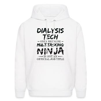 Ninja Dialysis Tech - Men's Hoodie - white - Front - Elias (183cm)