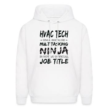 Ninja Hvac Tech - Men's Hoodie - white - Front - Elias (183cm)