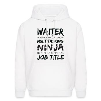 Ninja Waiter - Men's Hoodie - white - Front - Elias (183cm)