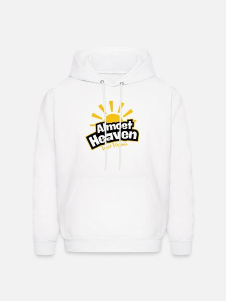 West Virginia Sunburst Emblem - Men's Hoodie - white