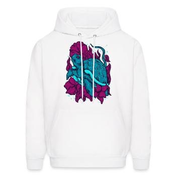 Colorful Sea Turtle Under Water Seaweed - Men's Hoodie - white - Front - Elias (183cm)