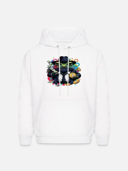 Bitcoin Frog Streetwear Art - Men's Hoodie - white