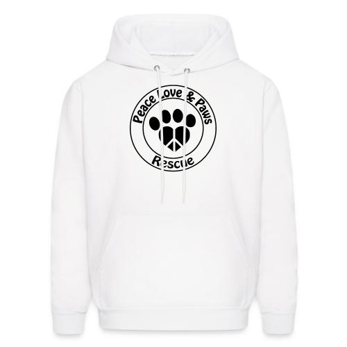 Peace Love & Paws Rescue Black Logo - Men's Hoodie