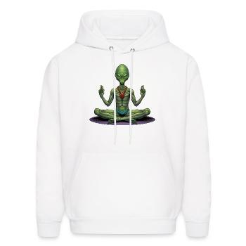 Alien Yogi - Men's Hoodie - white - Front - Elias (183cm)