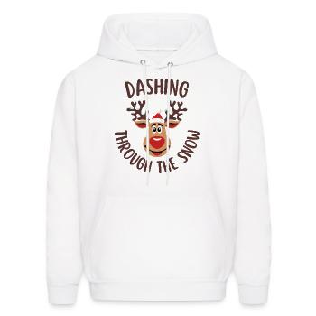 dashing through the snow - Men's Hoodie - white - Front - Elias (183cm)