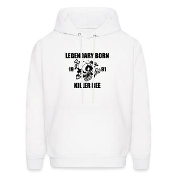born in 1991 - Men's Hoodie - white - Front - Elias (183cm)