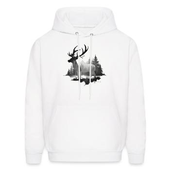 Wild Stag Deer - Men's Hoodie - white - Front - Elias (183cm)