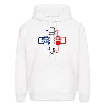 Heat pump red and blue - Men's Hoodie - white - Front - Elias (183cm)
