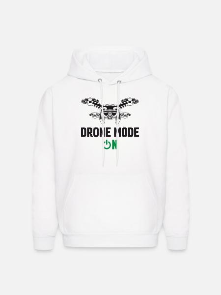 Drone Mode: On - Men's Hoodie - white
