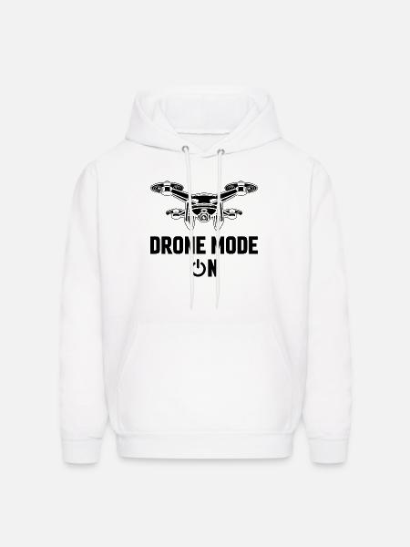 Drone Mode: On - Men's Hoodie - white