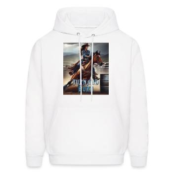 Turn and Burn - Men's Hoodie - white - Front - Elias (183cm)