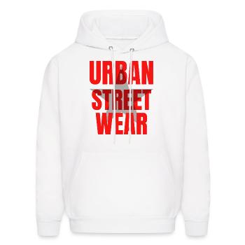 Urban Streetwear - Men's Hoodie - white - Front - Elias (183cm)