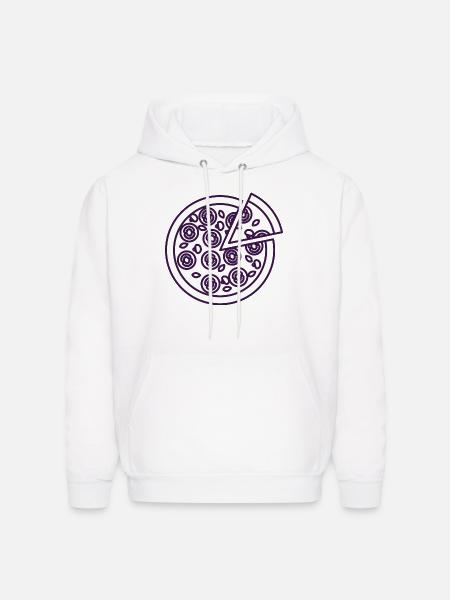 White Whole Pizza Icon - Men's Hoodie - white