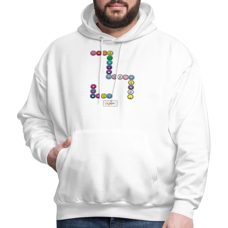 Retro-Meets-Modern "Love Always Wins" - Men's Hoodie