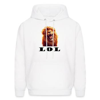laughing lion - Men's Hoodie - white - Front - Elias (183cm)