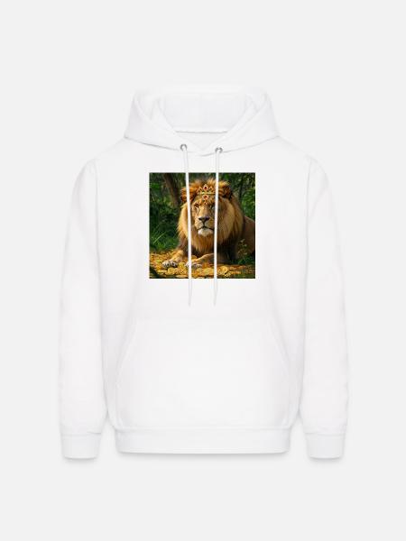 Lion coin - Men's Hoodie - white
