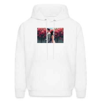 Manga Love - Men's Hoodie - white - Front - Elias (183cm)