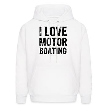 I Love Motor Boating - Men's Hoodie - white - Front - Elias (183cm)