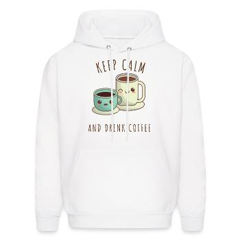 Keep calm and drink coffee - Men's Hoodie - white - Front - Elias (183cm)