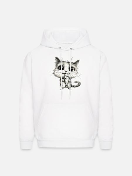 Funny Cat - Men's Hoodie - white