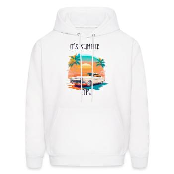 Its summer time - Men's Hoodie - white - Front - Elias (183cm)