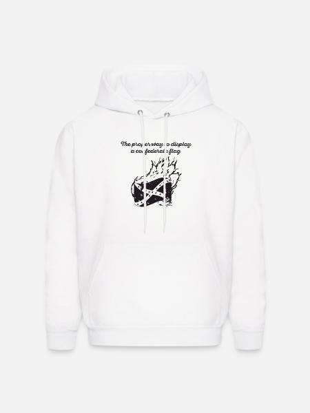 Burn the Confederate Flag - Men's Hoodie - white