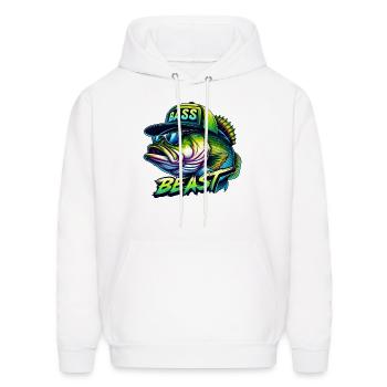 Bass Beast - Men's Hoodie - white - Front - Elias (183cm)
