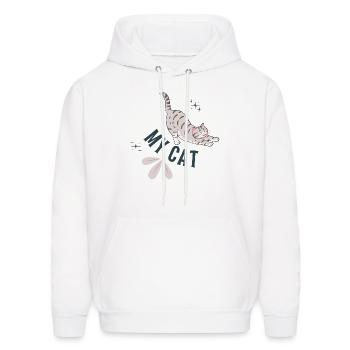 My cat - Men's Hoodie - white - Front - Elias (183cm)