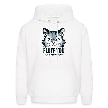 Cute cat design on a comfy tee Funny cat t-shirt - Men's Hoodie - white - Front - Elias (183cm)