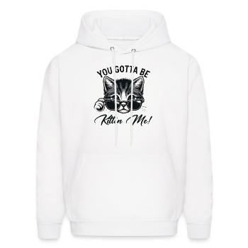 Cute cat design on a comfy tee Funny cat t-shirt f - Men's Hoodie - white - Front - Elias (183cm)