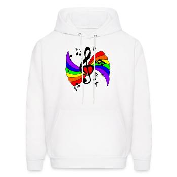 Music clef with rainbow and musical notes - Men's Hoodie - white - Front - Elias (183cm)