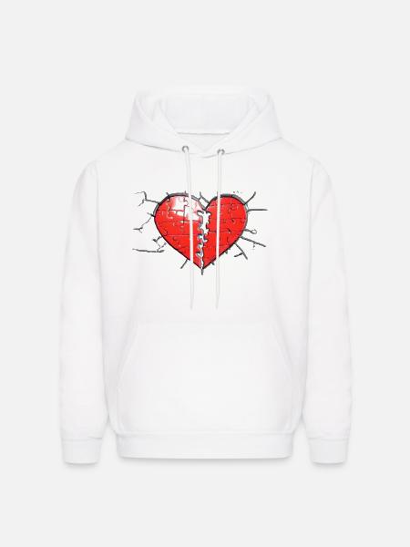 "Missing Pieces" - Men's Hoodie - white