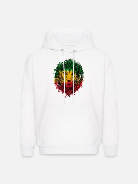 Africa map rasta lion - Men's Hoodie - white
