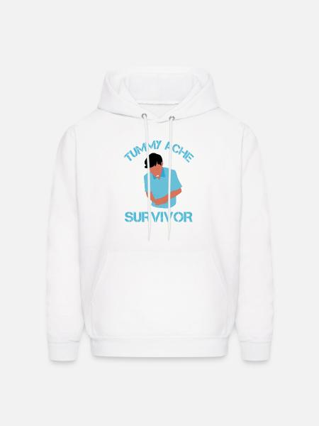 Tummy Ache Survivor - Men's Hoodie - white
