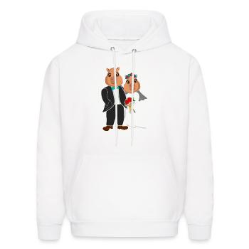 Wedding Marriage Capybara Whisperer Cavy Rodent - Men's Hoodie - white - Front - Elias (183cm)