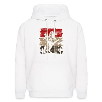 Horse Riding Western Cowboy - Men's Hoodie - white - Front - Elias (183cm)