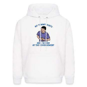 My Tummy Hurts And I'M Mad At The Governt Tummy - Men's Hoodie - white - Front - Elias (183cm)