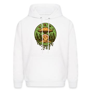 Ufos Invading For Pizza Pizza Alien - Men's Hoodie - white - Front - Elias (183cm)