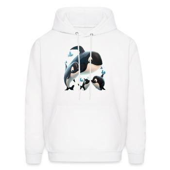 Orcas Whale Sea Under Water Orcas Fish - Men's Hoodie - white - Front - Elias (183cm)