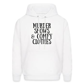 True Crime Murder Shows Comfy - Men's Hoodie - white - Front - Elias (183cm)