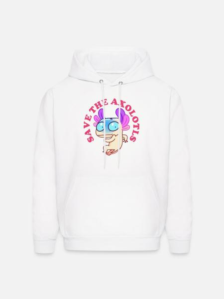 Save The Axolotls 47 - Men's Hoodie - white