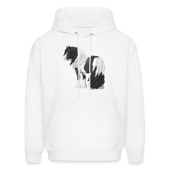 Black Piebald Pinto Gypsy Vanner Cob Tinker Draft - Men's Hoodie - white - Front - Elias (183cm)