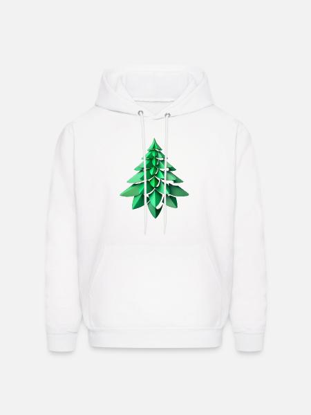 fractal green tree6 - Men's Hoodie - white