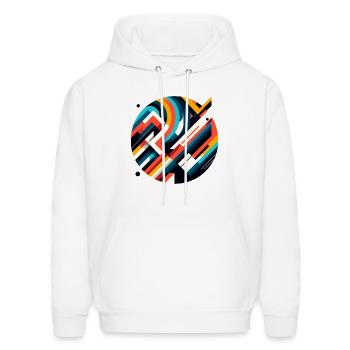 Abstraction géométrique colorée - Molleton à capuche pour hommes - blanc - Devant - Elias (183cm)