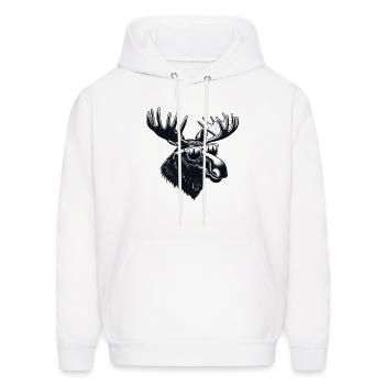 Moose head wear glasses cool - Men's Hoodie - white - Front - Elias (183cm)