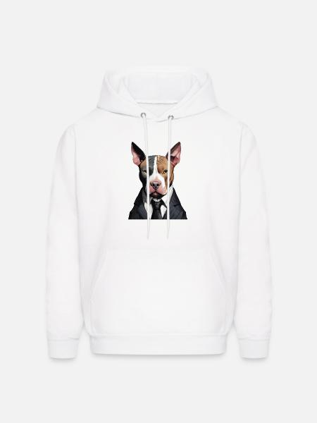 Suited dog - Men's Hoodie - white