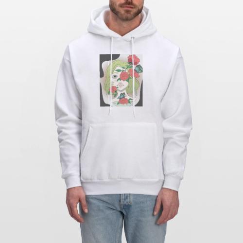 Girl with Rose Vine - Men's Hoodie