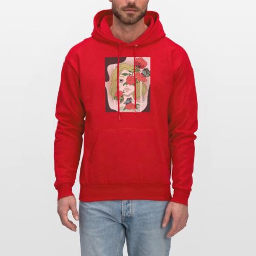 Girl with Rose Vine - Men's Hoodie