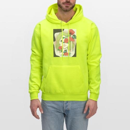 Girl with Rose Vine - Men's Hoodie
